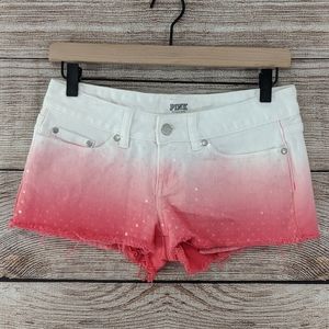 PINK Victoria's Secret ombre cut off mini shorts